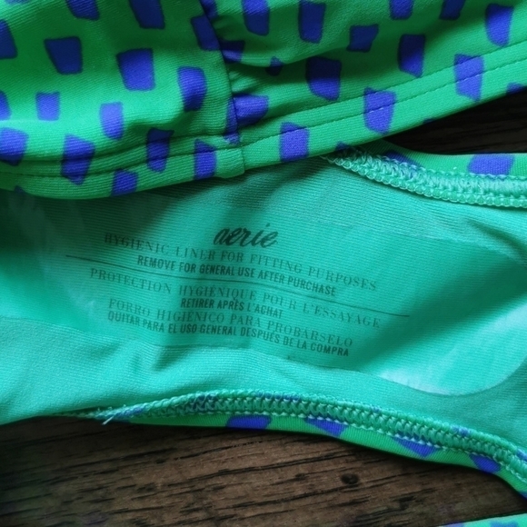 AERIE Bikini Bottom Hipster Blue Green Small New - Picture 4 of 4